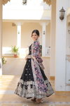 KA 1078 Faux Georgette With Embroidery Zari Sequins Work Gown With Dupatta Wholesale In India  